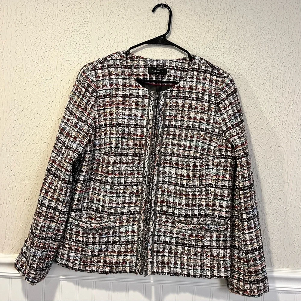 Talbots Multicolor Adele Tweed Jacket Blazer Career Work size 12